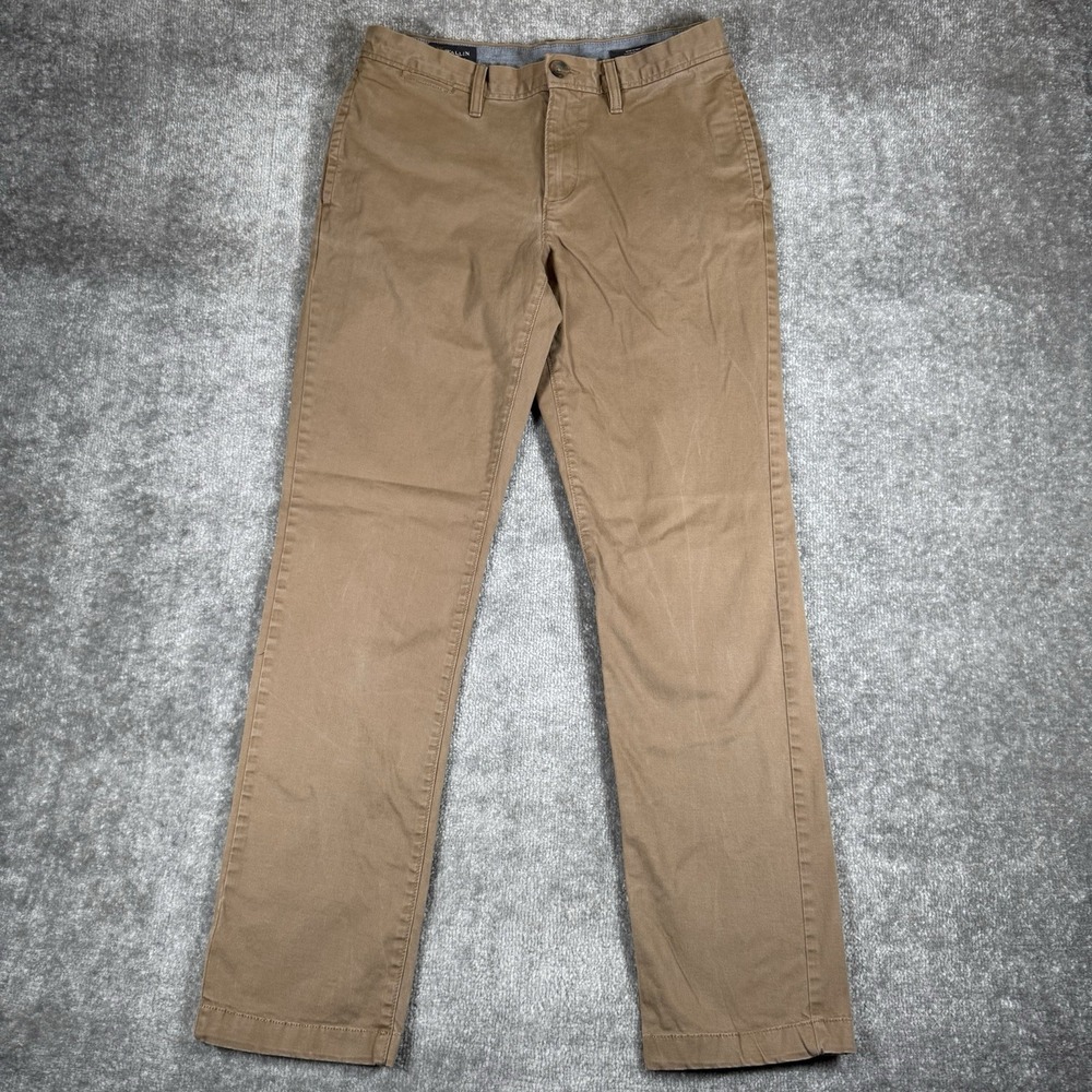 Wallin & Bros Pants Men's 31x32 Brown Chino Straight Leg Preppy Flat Front